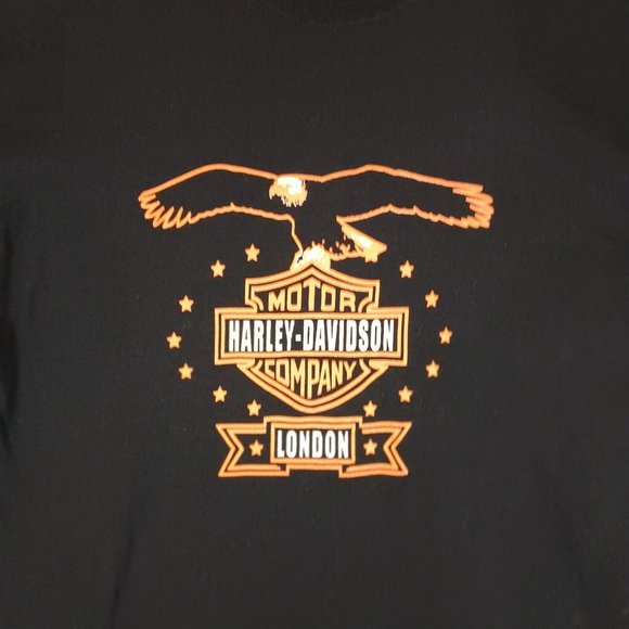 Harley Davidson London Logo T-Shirt Mens X-Large Black with Colorful Eagle Logo - Picture 3 of 6